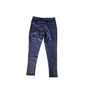 All Worthy by Hunter McGrady Faux Leather Leggings | Blue | Size SP